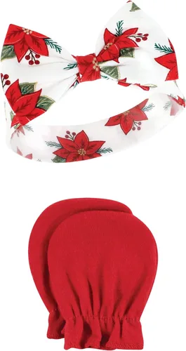 Miniatura 42 de Hudson Baby Conjunto de diadema de algodón y manoplas para rascar para bebé
