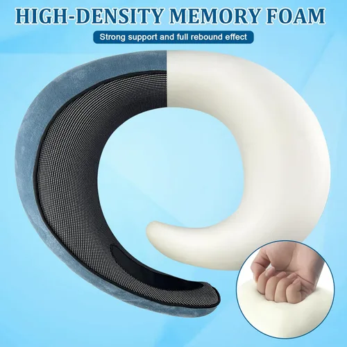 Miniatura 7 de Almohada de cuello avión, almohada de viaje, almohada de avión, almohada de viaje de espuma viscoelástica, almohada de cuello de viaje para aviones
