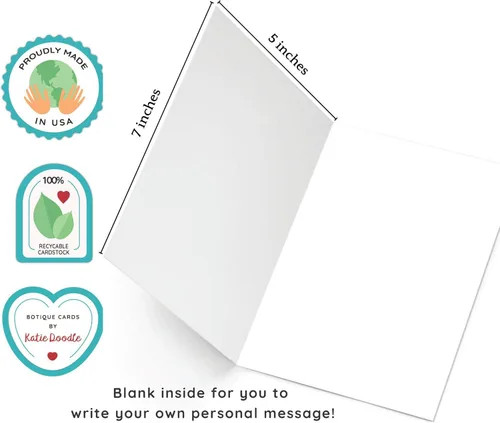 Miniatura 2 de Katie Doodle Tarjeta de cumpleaños número 100 – (hecha en Estados Unidos) – Tarjeta de cumpleaños de 100 años (5 x 7 pulgadas, interior en blanco)
