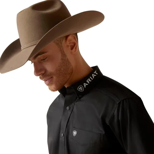 Miniatura 3 de Camisa de sarga con logo del equipo Ariat, ajuste clásico, para hombres