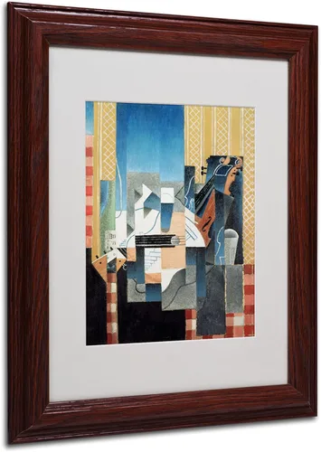 Trademark Fine Art Bodegón con violín y guitarra obras de arte por Juan Gris, marco de madera, 11 x 14 pulgadas