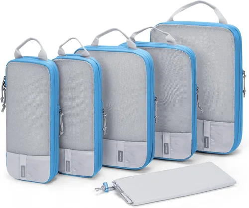 BAGSMART - Juego de 6 cubos de compresión para maletas, juego de 6, 4 y 2, cubos organizadores de viaje, juego de bolsas expandibles, organizadores