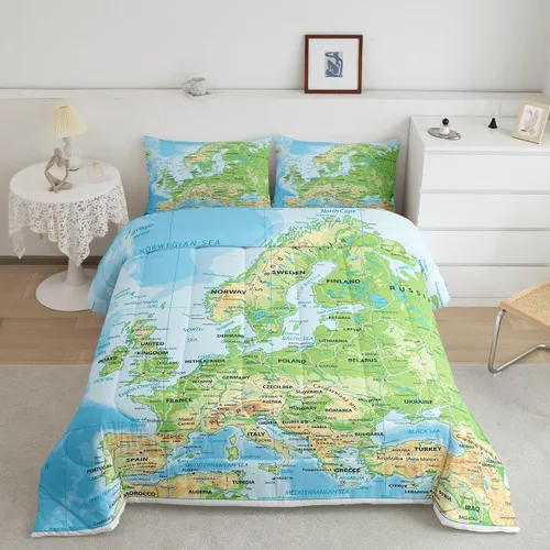 Miniatura 28 de Erosebridal - Juego de edredón con bandera estadounidense, juego de edredón de plumón tamaño individual para niños y adolescentes, juego de edredón
