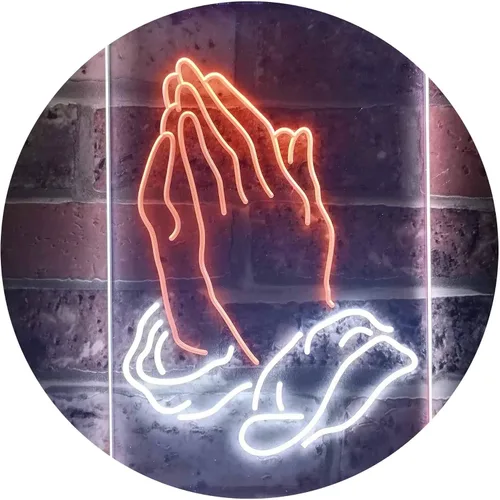 Miniatura 12 de ADVPRO Praying Hands Home Display Dual Color LED Neon Sign Blue & Red 8.5" x 12" st6s23-i3264-br