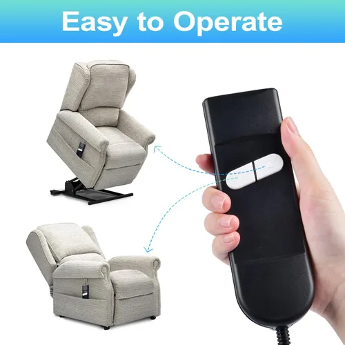Miniatura 4 de Sopito Manija reclinable de repuesto para silla elevadora, control remoto de 2 botones (arriba/abajo), controlador de mano de 5 pines para sofá