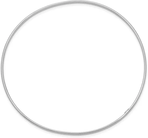 Miniatura 3 de IceCarats Pulsera de oro blanco sólido de 14 quilates de 0.059 in, Oro blanco, No es una piedra preciosa