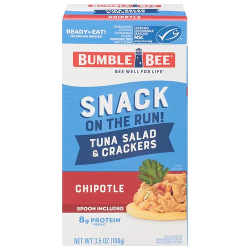 Miniatura 15 de Bumble Bee Snack On The Run - Kit de ensalada de atún original con galletas saladas, paquete de bocadillos de proteína listo para comer, 8g