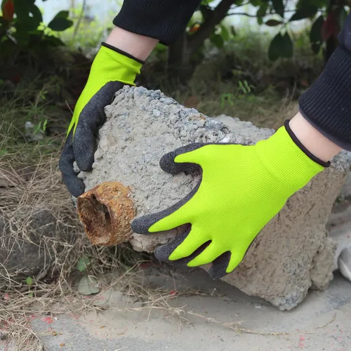 Miniatura 5 de Evridwear Guantes de trabajo de seguridad con recubrimiento de goma de látex arrugado aplicado a mano para hombres y mujeres, uso general múltiple