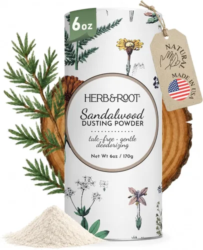 Miniatura 9 de Herb & Root Polvos corporales para espolvorear sin talco. Rosa, vainilla, sándalo, lavanda, jazmín y sets de regalo (tamaño completo, rosa)