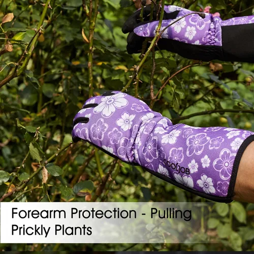 Miniatura 5 de COOLJOB Guantes de jardín para poda de rosas a prueba de espinas para mujeres, manga larga acolchados para trabajo en el patio, arbusto, mora
