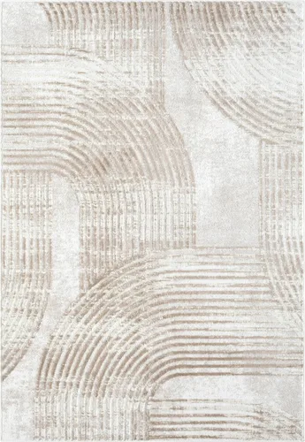 Miniatura 3 de Abani Alfombra color crema para sala de estar, dormitorio, moderna de mediados de siglo, 4 x 6 pies, duradera y fácil de limpiar