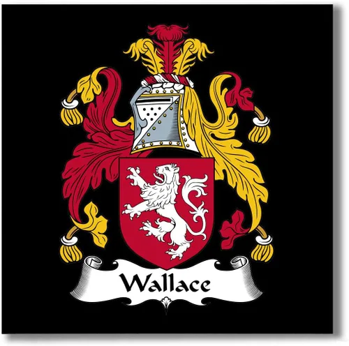 Carpe Diem Designs Wallace Family Crest/Escudo de Armas de cerámica para posavasos, placa caliente, salvamanteles o acento decorativo