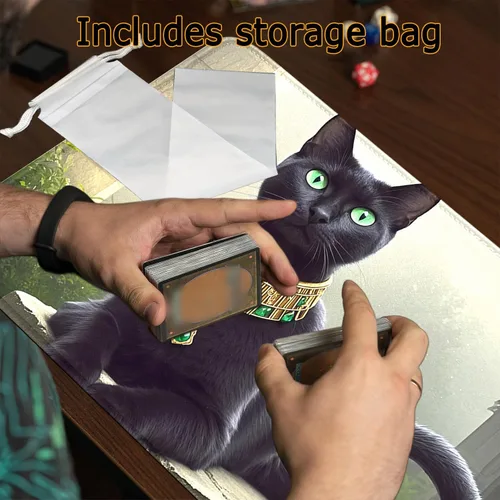 Miniatura 5 de MTG - Tapete de juego con bordes cosidos, parte inferior de goma antideslizante, tapete de juego TCG para gatos, superficie de goma lisa, tapete