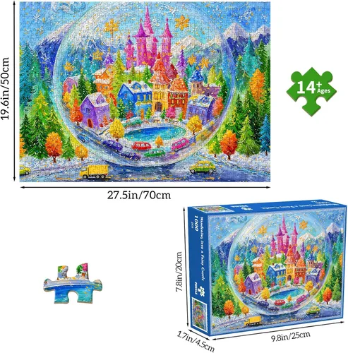 Miniatura 2 de Rompecabezas para adultos de 1000 piezas, rompecabezas para adultos, divertido rompecabezas desafiante, deambular en un castillo de hadas