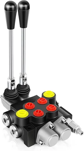 Miniatura 11 de Válvula de control de flujo hidráulico 1 carrete 11 GPM Puertos G Mango de palanca de alivio ajustable Centro paralelo de doble efecto Cargador
