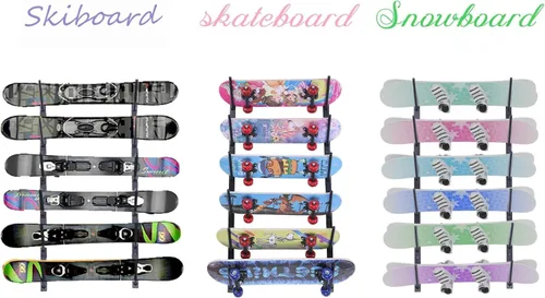Miniatura 8 de Soporte de pared para patineta, estante de pared para patineta, soporte de pared para snowboard, soporte de pared para snowboard, estante