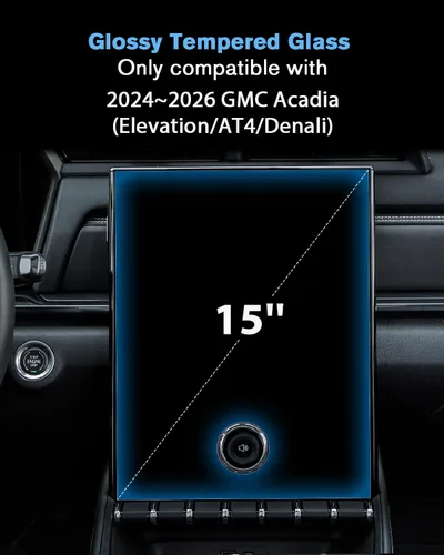 Miniatura 2 de Protector de pantalla táctil para GMC Acadia de vidrio templado brillante 2024, 2025, 2026, 15 pulgadas, accesorios Acadia (Elevation/AT4/Denali)