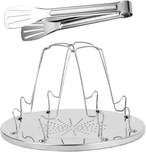Tostadora de campamento de acero inoxidable – Tostadora plegable portátil de 4 rebanadas – Incluye clip de pan para barbacoa – Tostadora de estufa