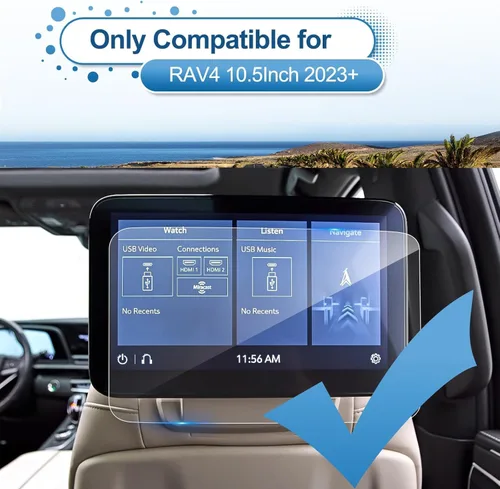 Miniatura 2 de Paquete de 2 protectores de pantalla Escalade 2021-2025 2026 para Cadillac Escalade y Escalade IQ para asiento trasero de 12.6 pulgadas, vidrio