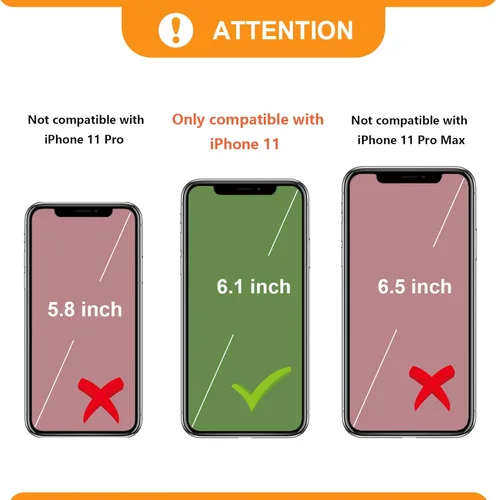 Miniatura 2 de Bocasal Funda tipo cartera cruzada para iPhone 11, con bloqueo RFID, de piel sintética, con cremallera, funda tipo cartera con función atril y Negro