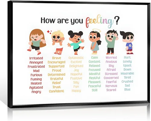 Miniatura 8 de ARBOMG Carteles emocionales para niños Carteles de salud mental ayudan a los estudiantes a entender las emociones - Decoración de aula de esquina
