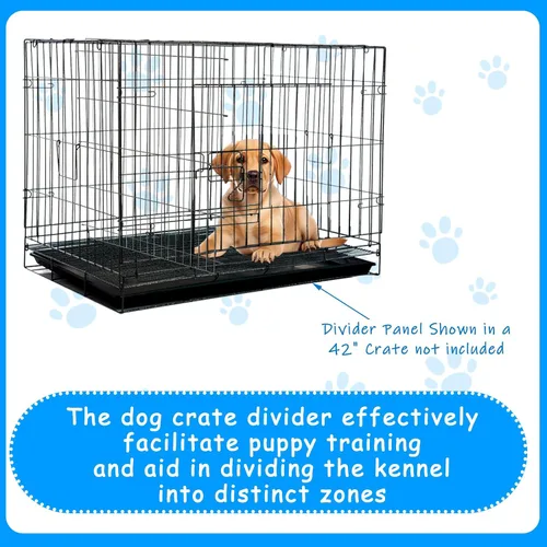 Miniatura 4 de Tandefio Paquete de 2 paneles divisores de jaulas para perros de 48 pulgadas, divisor ajustable de metal para perreras para perros grandes, medianos