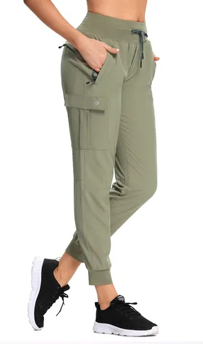 Miniatura 10 de RlaGed - Pantalones tipo cargo de senderismo para mujer, pantalones deportivos ligeros, de secado rápido, resistentes al agua, para pesca y al aire