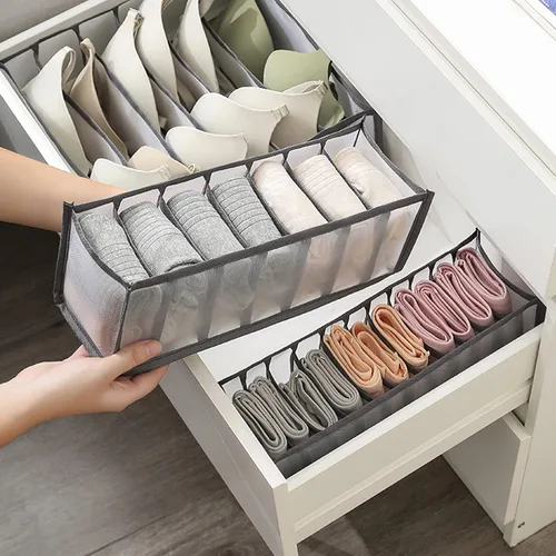 Miniatura 6 de Cosmos 2 organizadores de ropa plegables para armario, cajones de ropa de malla transpirable, caja organizadora de ropa para calcetines, ropa