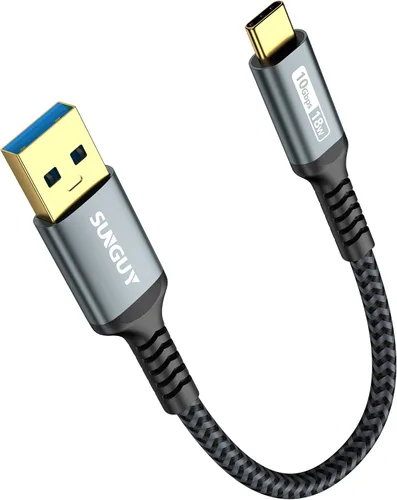 Miniatura 11 de SUNGUY - Cable USB de 10 Gbps para Android Auto, 33 cm, USB C 3.1 Gen2, transferencia de datos, cable USB C para CarPlay, carga rápida para iPhone