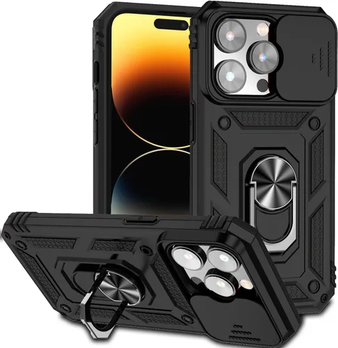 Miniatura 16 de Funda magnética compatible con iPhone 14 Pro de 6.1 pulgadas, funda magnética para iPhone 14 Pro con cubierta de cámara y soporte de grado militar