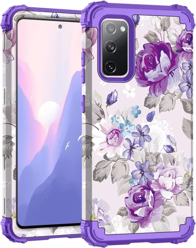 Miniatura 30 de Hocase Funda para Galaxy S20 FE 5G, Protección resistente a prueba de golpes, goma de silicona suave + parachoques de plástico duro, funda