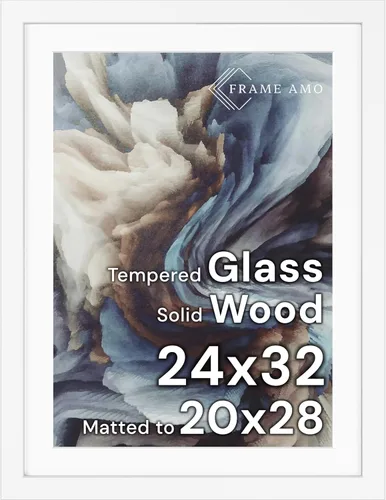 Miniatura 178 de Frame Amo Marco de póster de madera maciza de 13 x 19 pulgadas, color natural, tapete blanco para imagen de 11 x 17 pulgadas, parte frontal