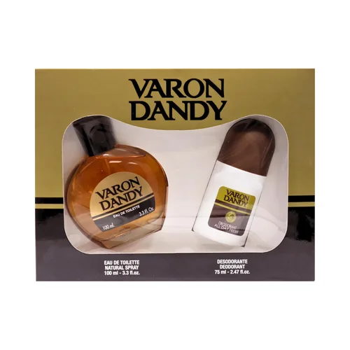 Varon Dandy Eau de Toilette y desodorante Roll-on Set de regalo para hombre, 3.4 fl oz EDT y 1.7 fl oz Roll-on, fragancia clásica y frescura duradera