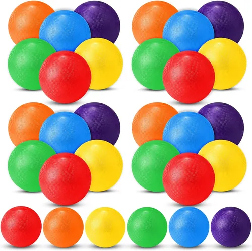Macarrie 30 pelotas de patio de recreo de 6 pulgadas para niños y adultos, coloridas pelotas inflables de mano, fútbol, baloncesto, balonmano,