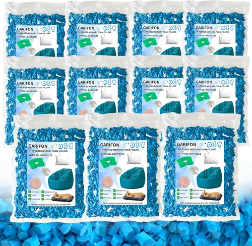 Miniatura 25 de Relleno de saco de frijoles Garifon, 9.1 kg de relleno de espuma viscoelástica triturada, relleno para silla de saco de frijoles, relleno de saco
