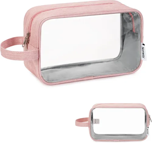 Miniatura 23 de Bolsa de aseo grande de tamaño completo, bolsa de cosméticos, bolsa de maquillaje de viaje, organizador para mujeres, hoja verde Z, M