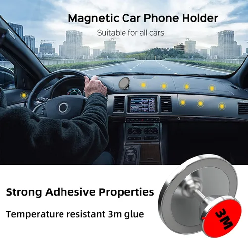 Miniatura 4 de Soporte magnético para teléfono para automóvil, [2 grupos imán súper fuerte] [rotación de 360°] Soporte universal de montaje para tablero de Negro