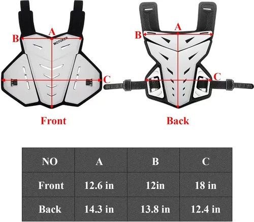 Miniatura 5 de Protector de pecho para motocross para adultos y jóvenes, chaleco protector para motocicleta, protector trasero para bicicleta de tierra y carreras