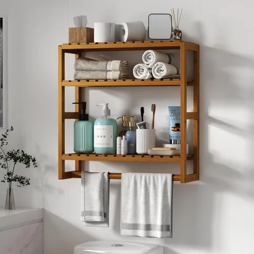 Miniatura 9 de Galood Organizador de Almacenamiento Sobre el Inodoro Estantes de Baño Montados en la Pared Organizador de Rincón de 3 Niveles Ahorro de Espacio