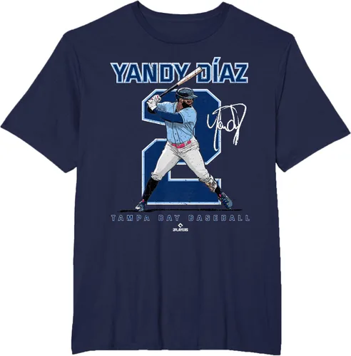 Miniatura 10 de Camiseta Number and Portrait Yandy Diaz Tampa Bay MLBPA, Negro