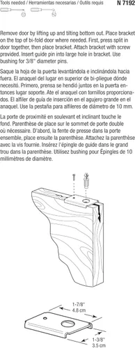 Miniatura 5 de Prime-Line N 7192 Soporte de reparación de puerta plegable, montaje superior o inferior, para puertas de madera (paquete de 2)