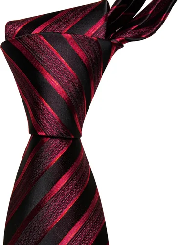 Miniatura 121 de Barry.Wang Juego de corbatas para hombre, corbata de seda a rayas, tejido a cuadros, gemelos formales, negocios, boda