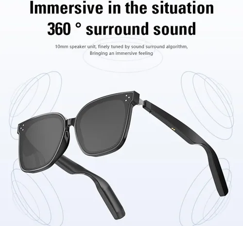 Miniatura 2 de Lentes de sol inteligentes Bluetooth para hombres y mujeres, gafas de audio con altavoces, protección UV400, asistente de voz, disparo remoto, carga