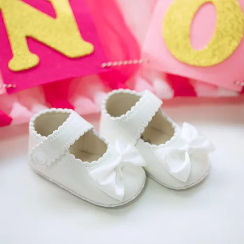 Miniatura 4 de Meckior Zapatos deportivos para bebé y niñas, suela suave, con lazo, princesa, vestido de boda, Mary Jane, planos, para recién nacidos, ligeros