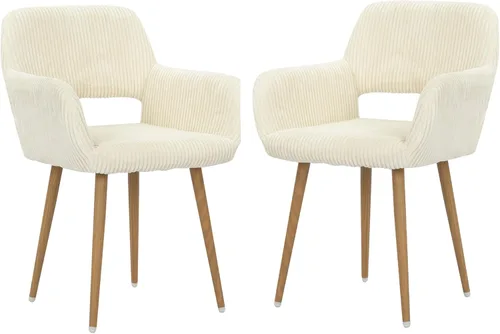 Miniatura 16 de KCC Sillas Pequeñas y Modernas con Brazos para Comedor 1 Pieza, Asiento Lateral Tapizado en Terciopelo de Mediados de Siglo Club para Invitados