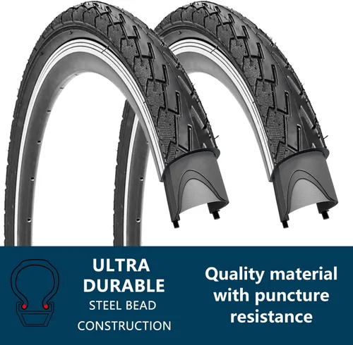 Miniatura 3 de Paquete de 1 o 2 neumáticos para bicicleta de carretera 700X23C/25C/28C/35C con o sin 2 tubos internos, válvula Presta y 2 palancas para neumáticos