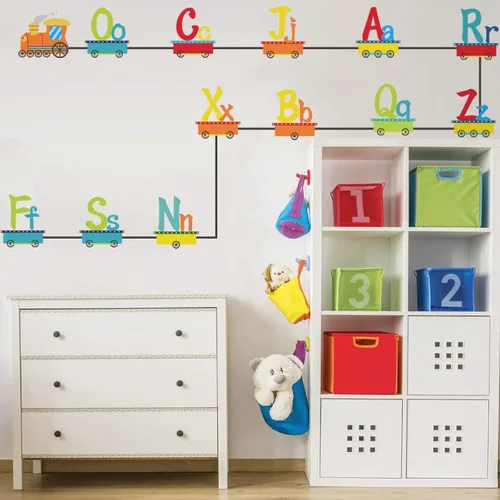 Miniatura 6 de Calcomanías de alfabeto para niños, alfabeto ABC, calcomanías de tren, calcomanías de pared de letras del alfabeto, calcomanías de pared