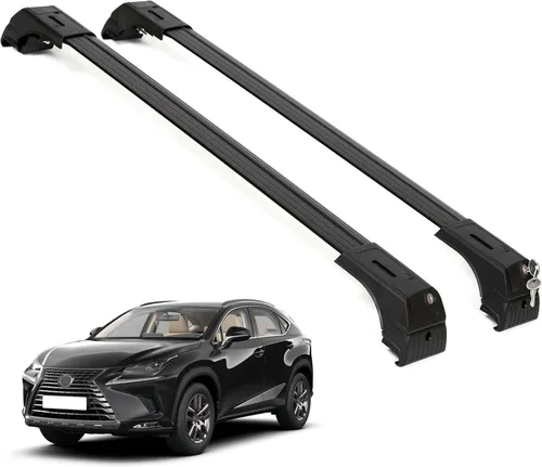 Miniatura 10 de ERKUL Barras transversales de techo para VW Volkswagen ID.4 2021-2025 Barras transversales de aluminio con bloqueo antirrobo para techo Negro