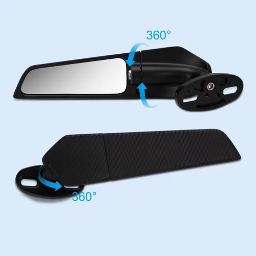 Miniatura 6 de Espejos retrovisores para motocicleta, retrovisores laterales giratorios ajustables para Kawasaki Ninja 400 NINJA 650 ZX6R, Honda Yamaha Suzuki
