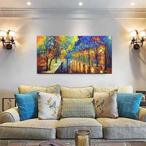Miniatura 4 de Tyed Art - Pinturas al óleo de 24 x 48 pulgadas sobre lienzo, arte 100% pintado a mano, obra de arte contemporánea, obra de arte abstracta, arte